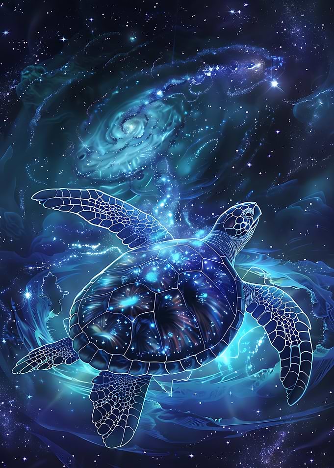 Cosmic Sea Turtle in Space
