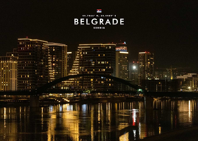 Belgrade Waterfront Night Skyline