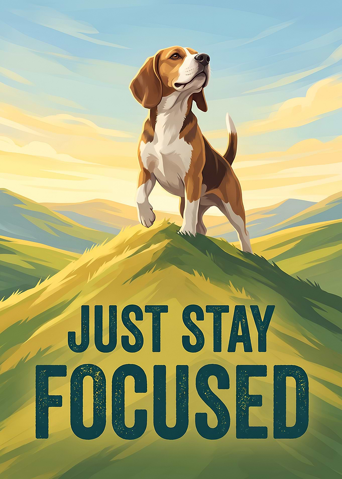 Stay Focused - Beagle Dog Inspirational Poster