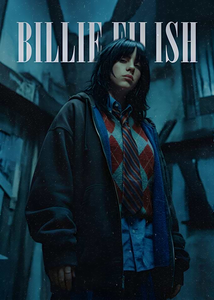 Billie Eilish Dark Aesthetic Portrait
