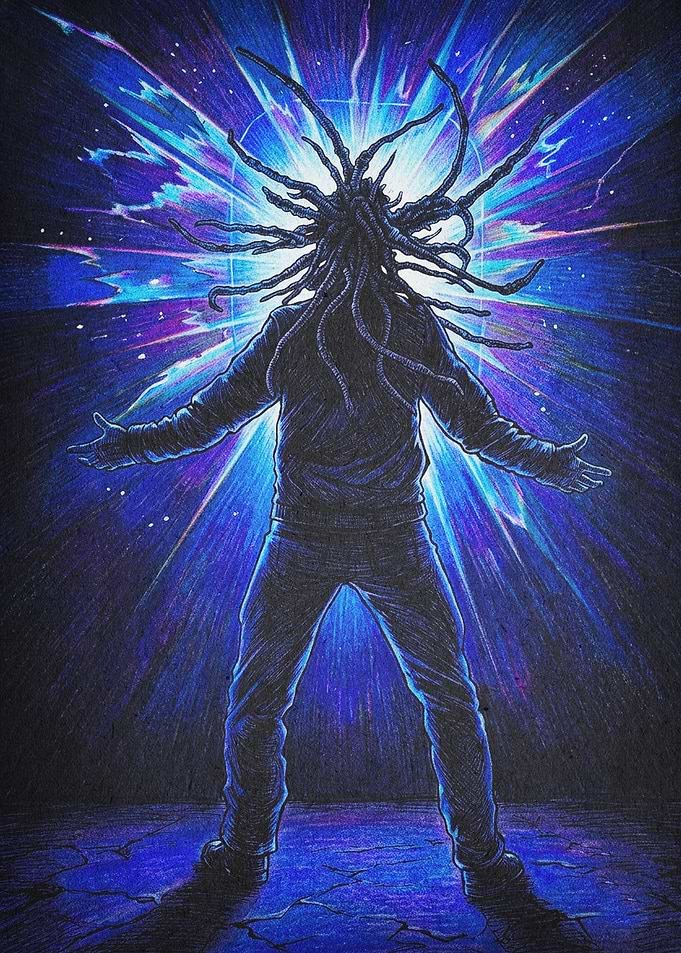 Cosmic Man Explosion Psychedelic Ar