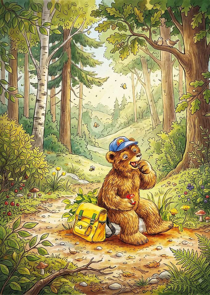 Cute Bear Forest Adventure Art