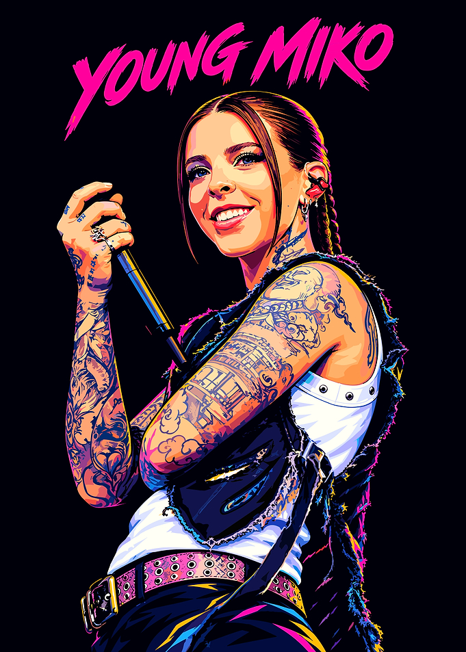 Young Miko Vibrant Portrait Poster