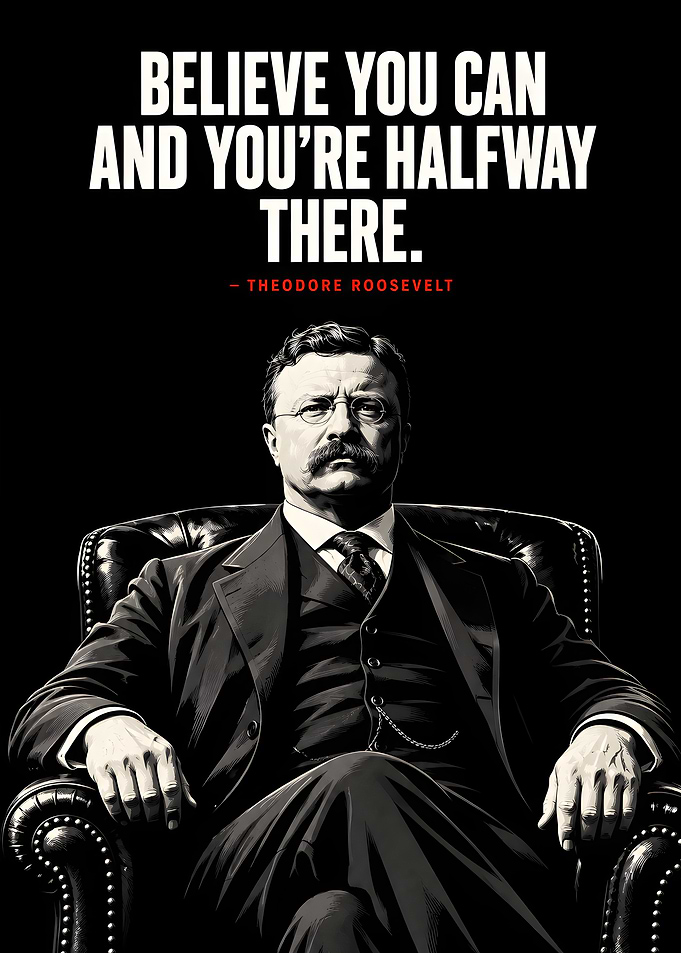 Theodore Roosevelt Inspirational Quote Poster