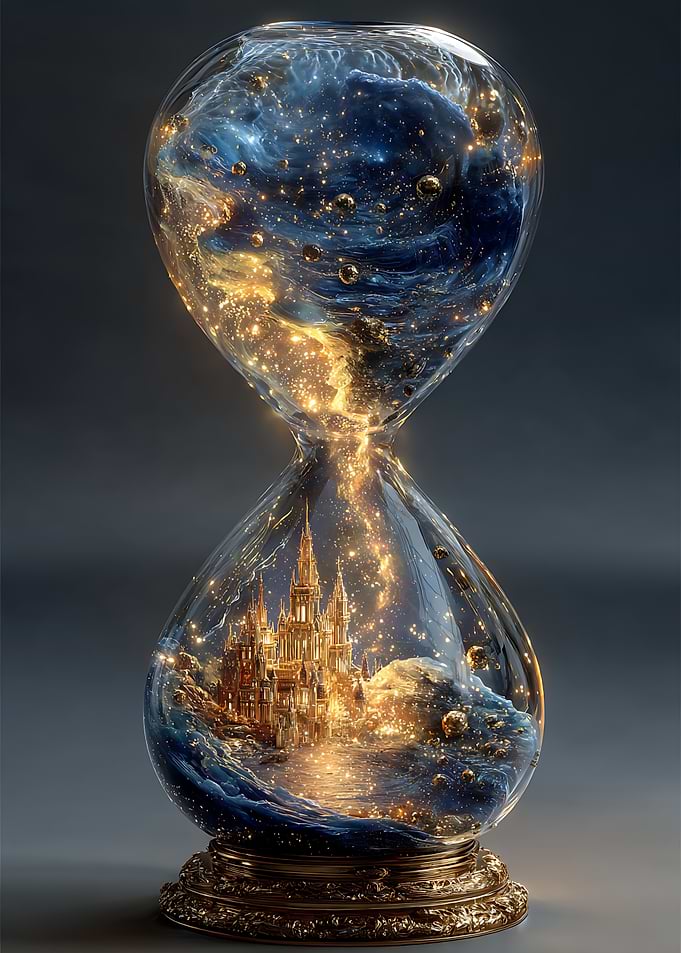 Magical Golden Castle Hourglass