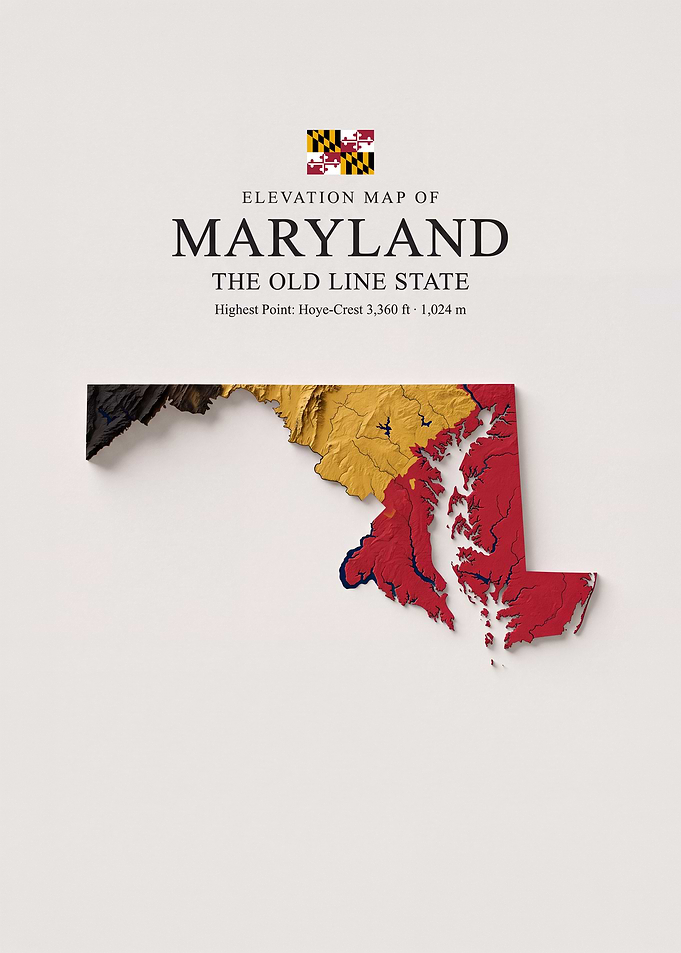 Elevation Map of Maryland