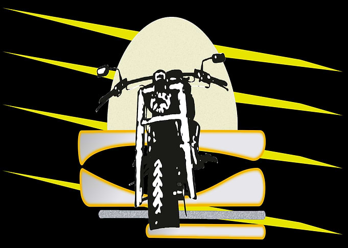 Stylized Motorcycle Graphic Design