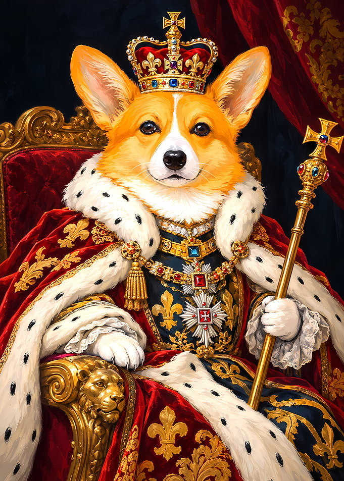 Regal Corgi King Portrait