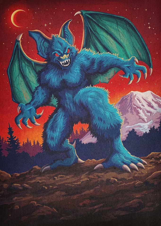 Cryptid Monster Retro Art Poster