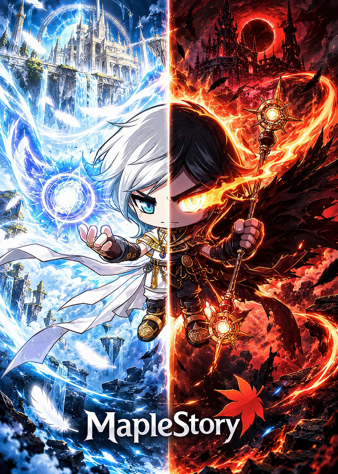 MapleStory Dual Character Split Poster