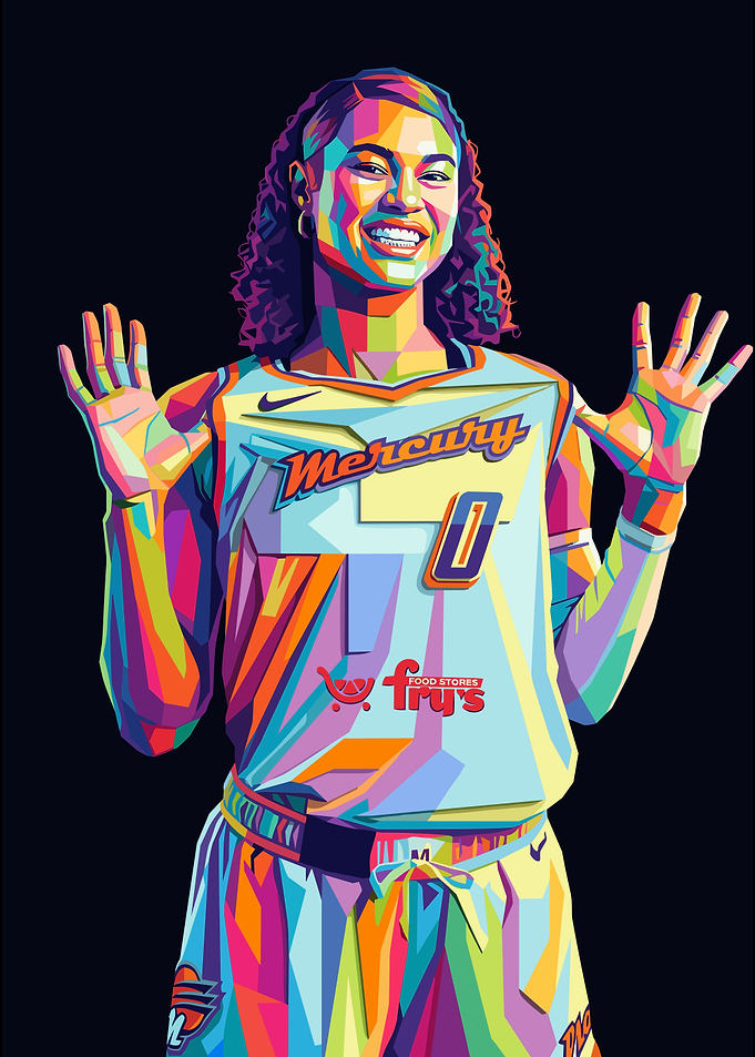 Satou Sabally Colorful Pop Art Basketball Player Portrait
