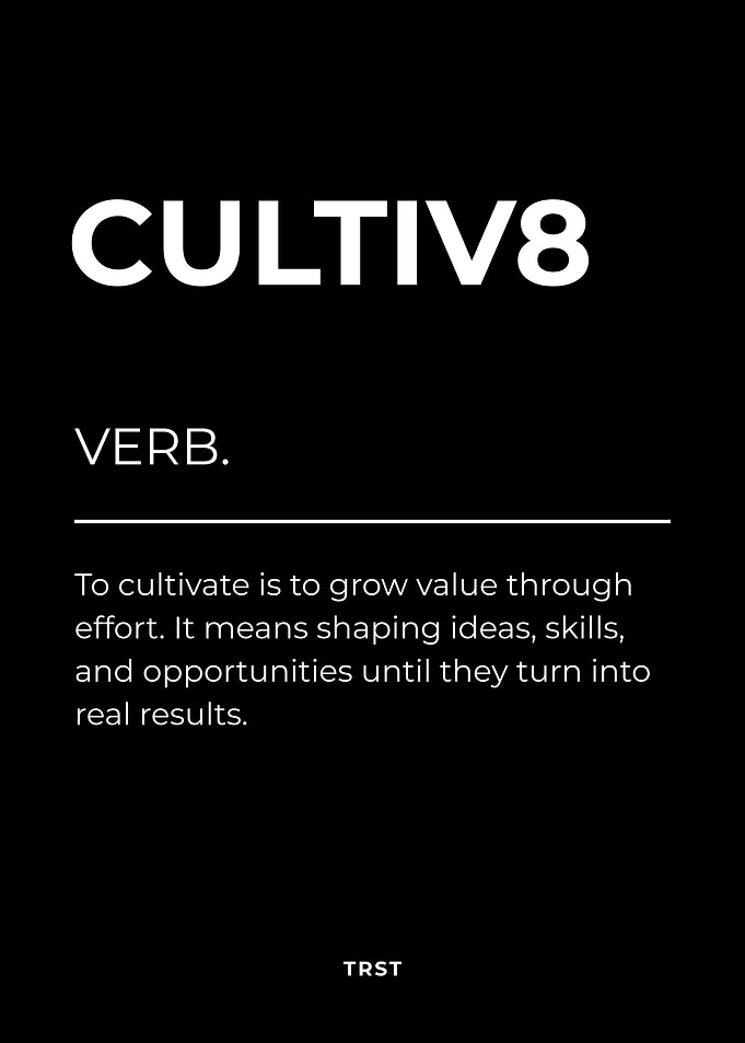 Cultiv8 Definition Poster – Growth, Skill Building & Success Mindset