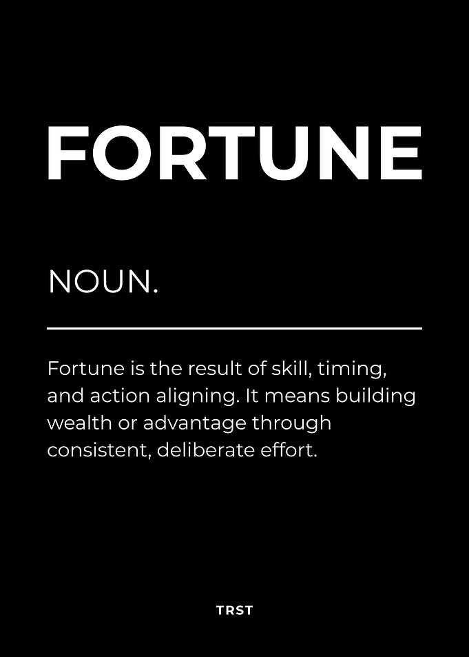 Fortune Definition Poster – Wealth Building, Money & Success Mindset