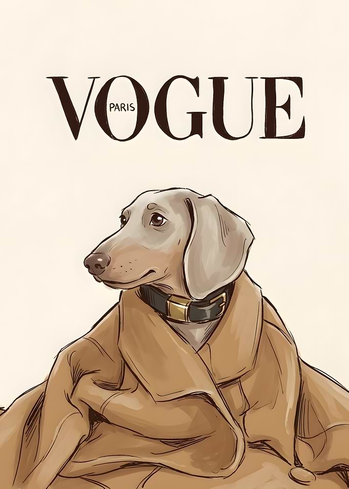 Vogue Paris Dachshund Fashion Illustration