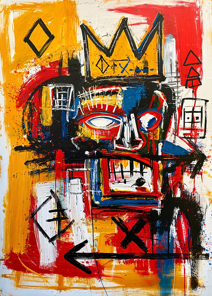 Crowned Mask - Neo-Expressionist Portrait