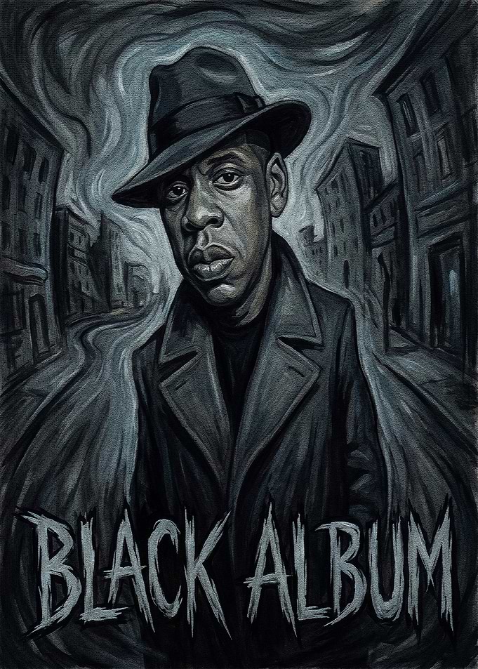 Jay-Z Black Album Artistic Portrait