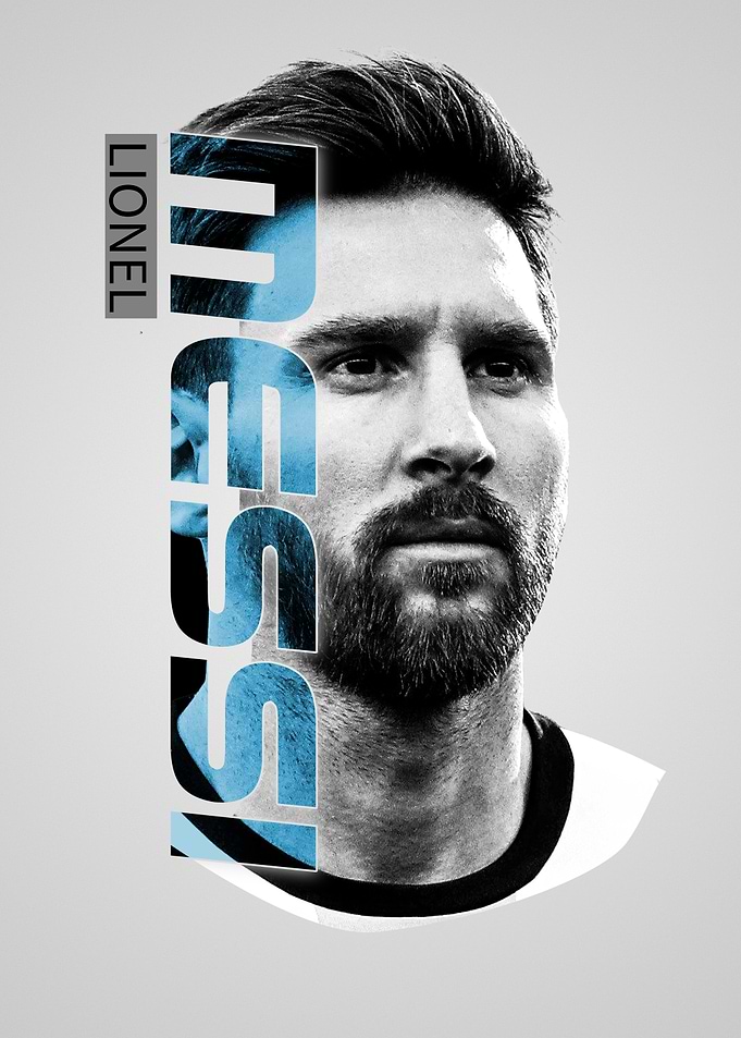 Lionel Messi Minimalist Portrait Poster