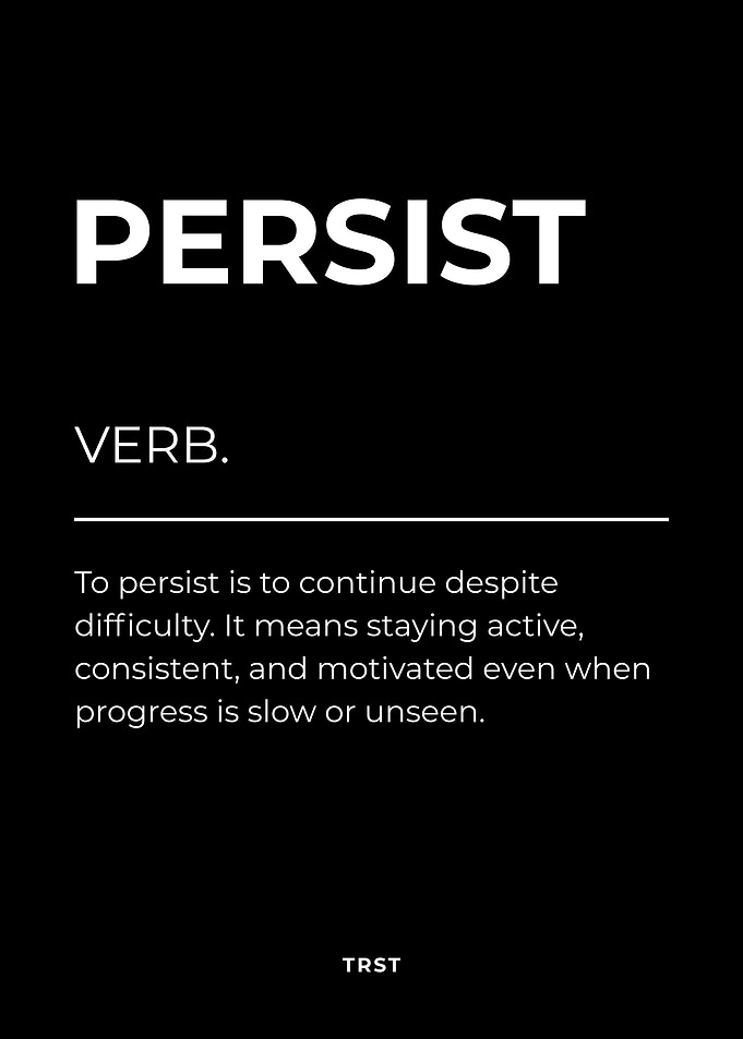 Persist Definition Poster – Perseverance, Discipline & Consistency Mindset