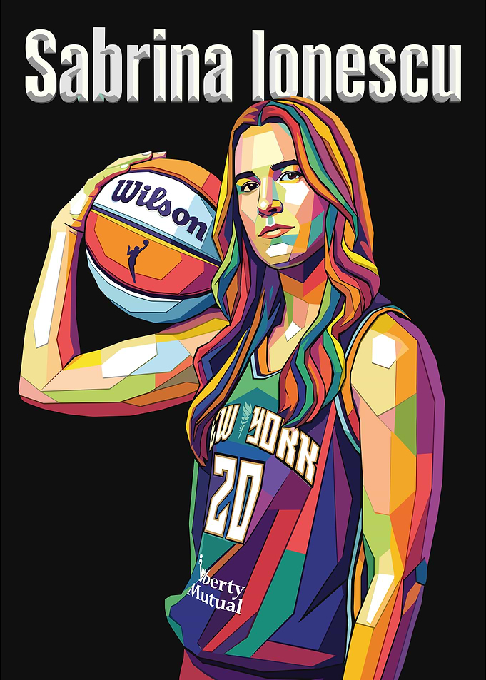 Sabrina Ionescu Pop Art Portrait