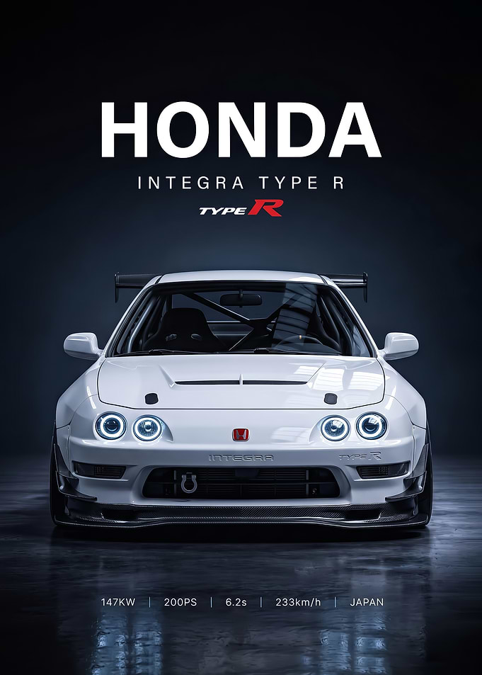 dark background Integra Type R Poster