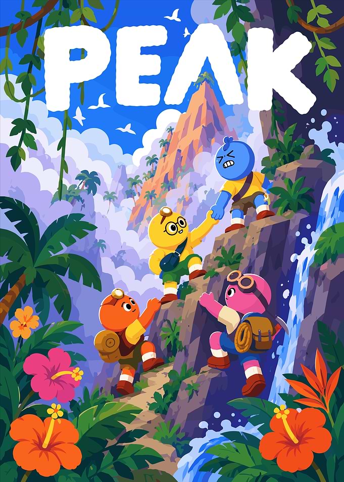 Peak Mountain Climbing Adventure Illustration