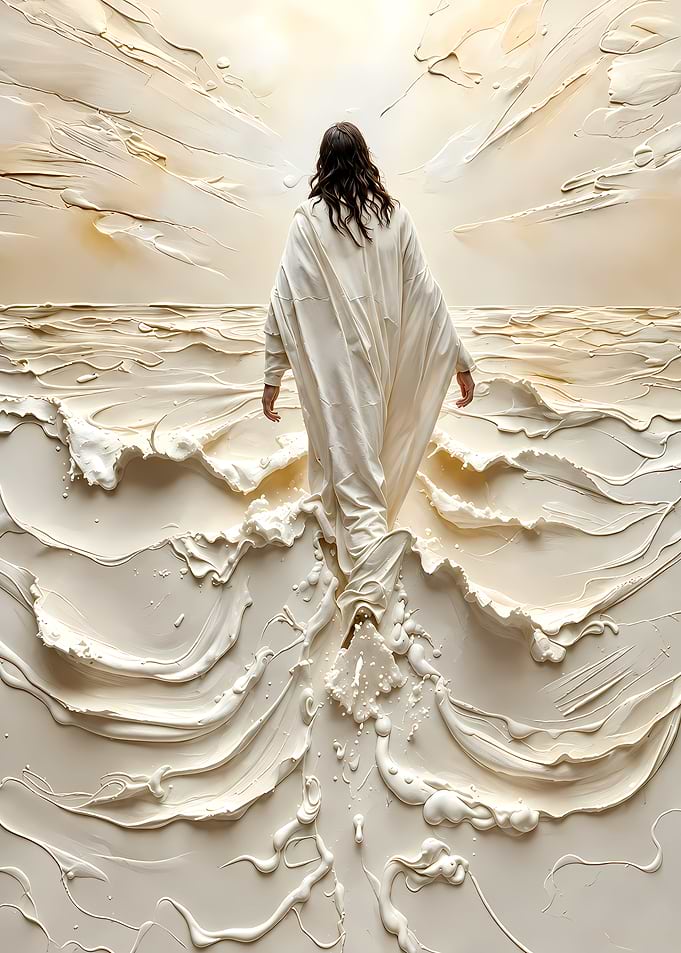 Jesus Walking on Water Creamy