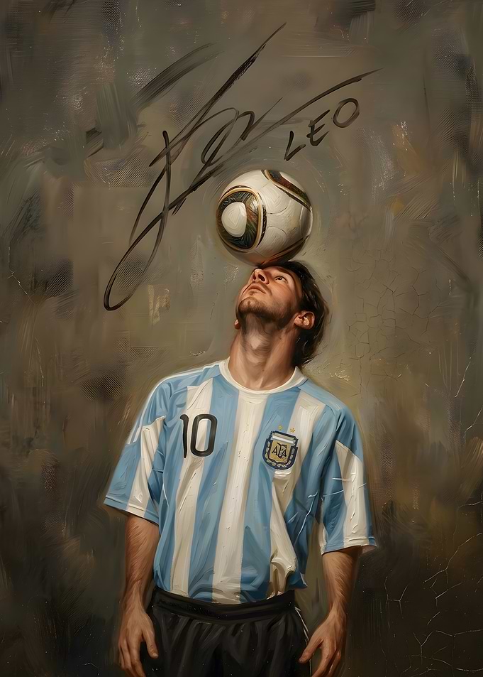 Lionel Messi Argentina Soccer Portrait