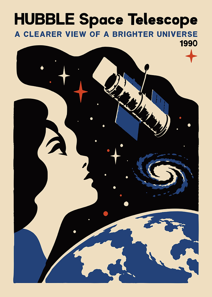 Hubble Space Telescope Vintage Poster