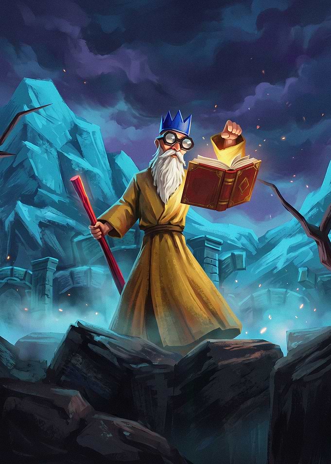 Wizard Casting Spell from Book