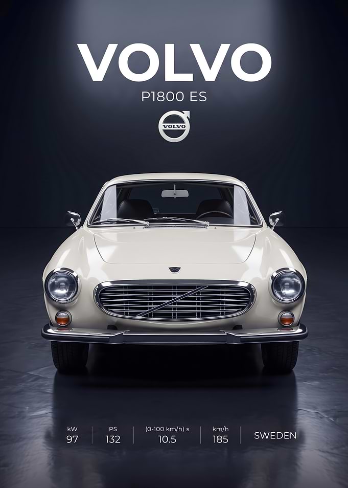 Volvo P1800 ES Classic Car Poster