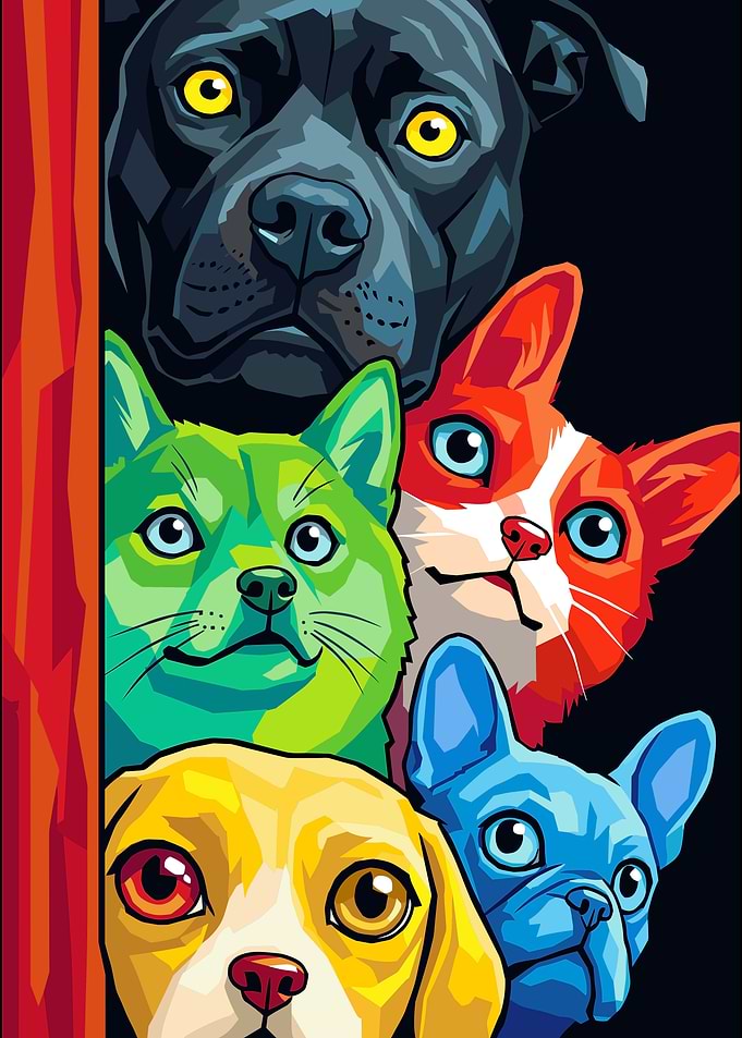 Colorful Pop Art Animal Portraits