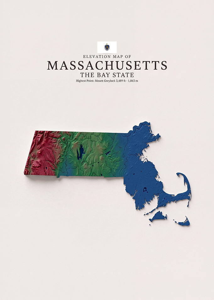 Elevation Map of Massachusetts