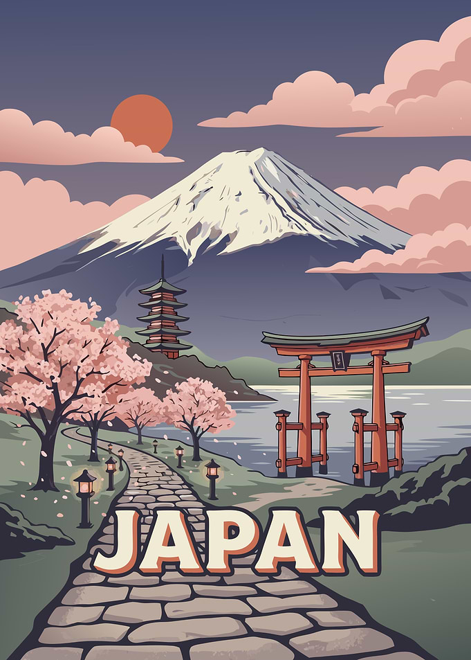 Vintage Japan Travel Poster