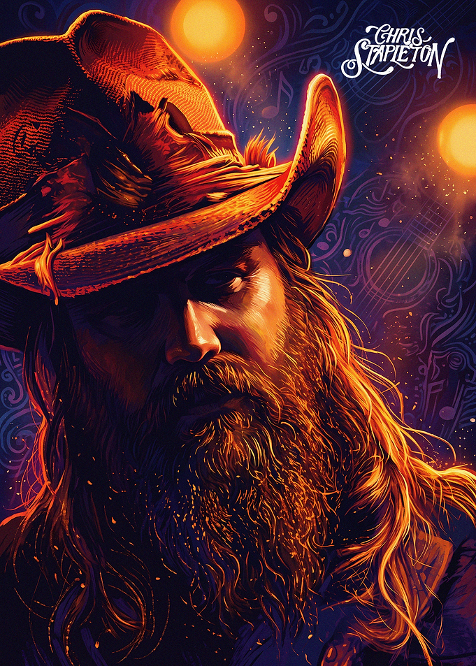 Chris Stapleton Artistic Portrait Poster