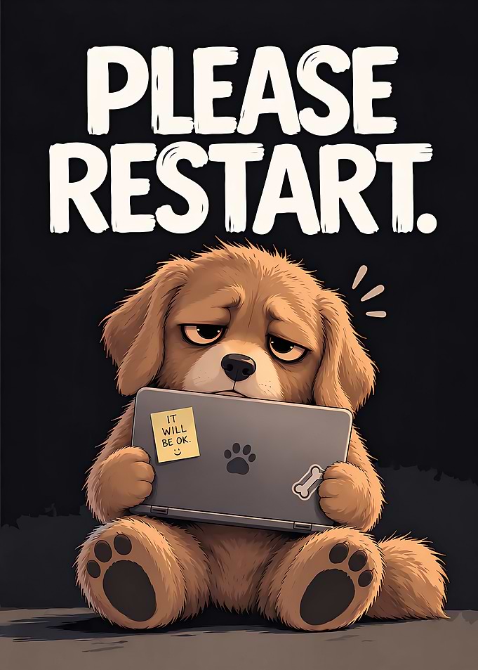 Cute Puppy With Laptop Poster