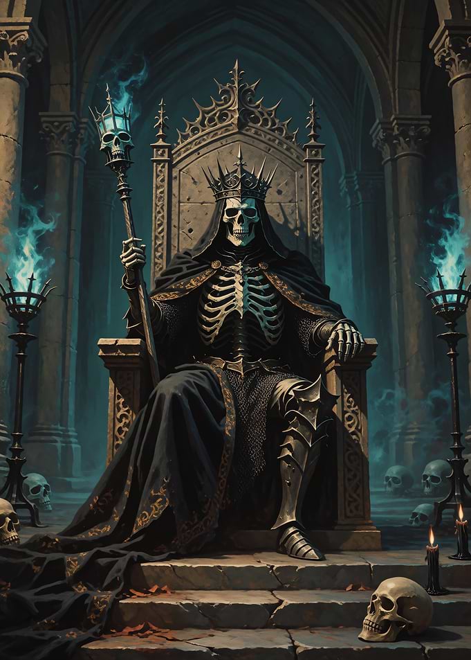 Skeleton King on Dark Throne