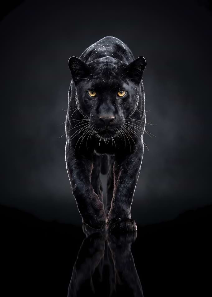 Majestic Black Panther Stalking Forward