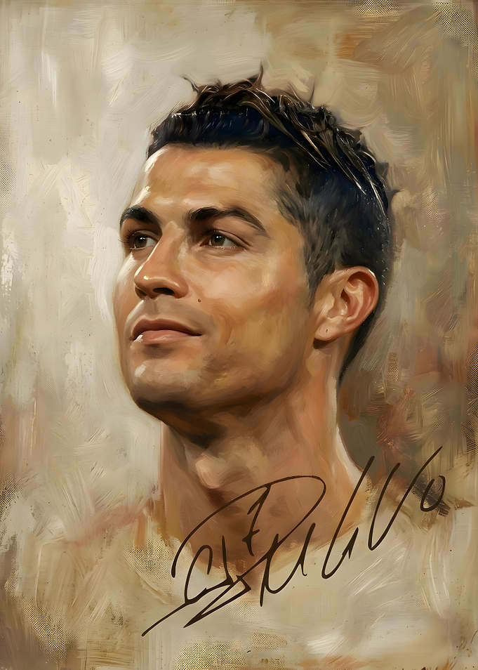 Cristiano Ronaldo Oil Painting Portrait