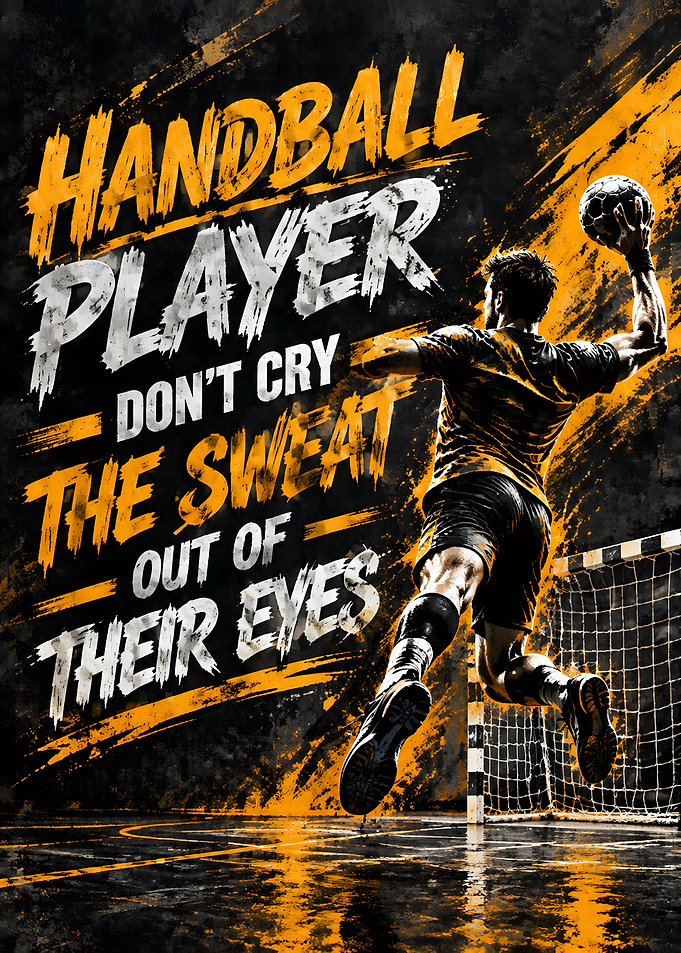 Handball Player Motivational Sports Poster