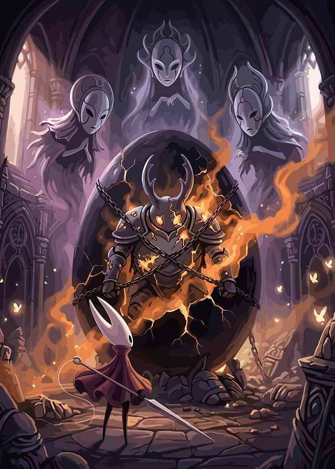 Hornet Confronts the Hollow Knight