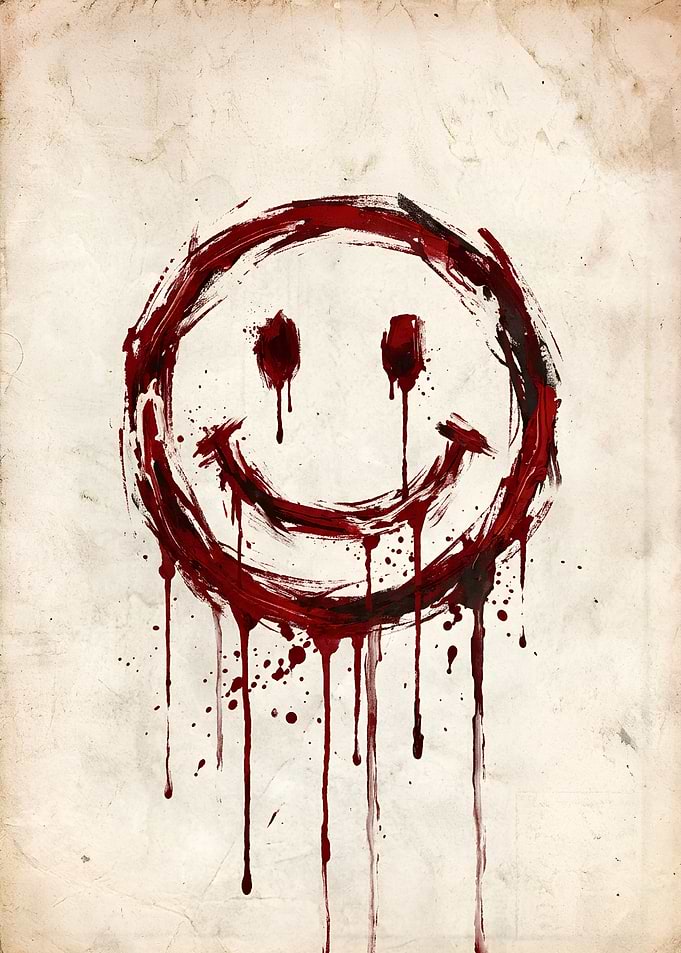 Bloody Smiley Face Grunge Art