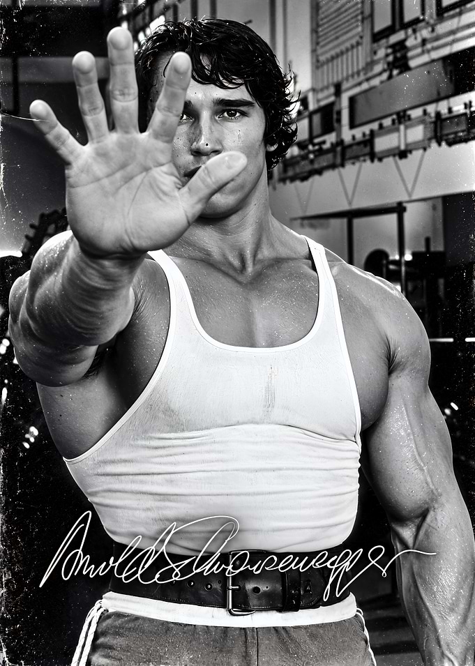 Arnold Schwarzenegger Gym Portrait