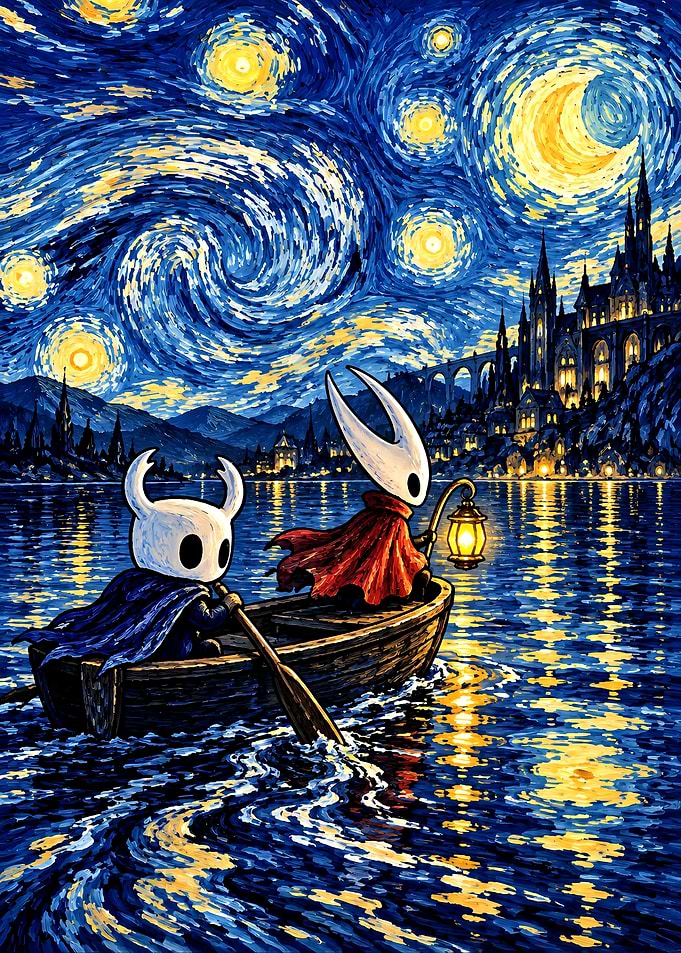 Hollow Knight Starry Night Crossover