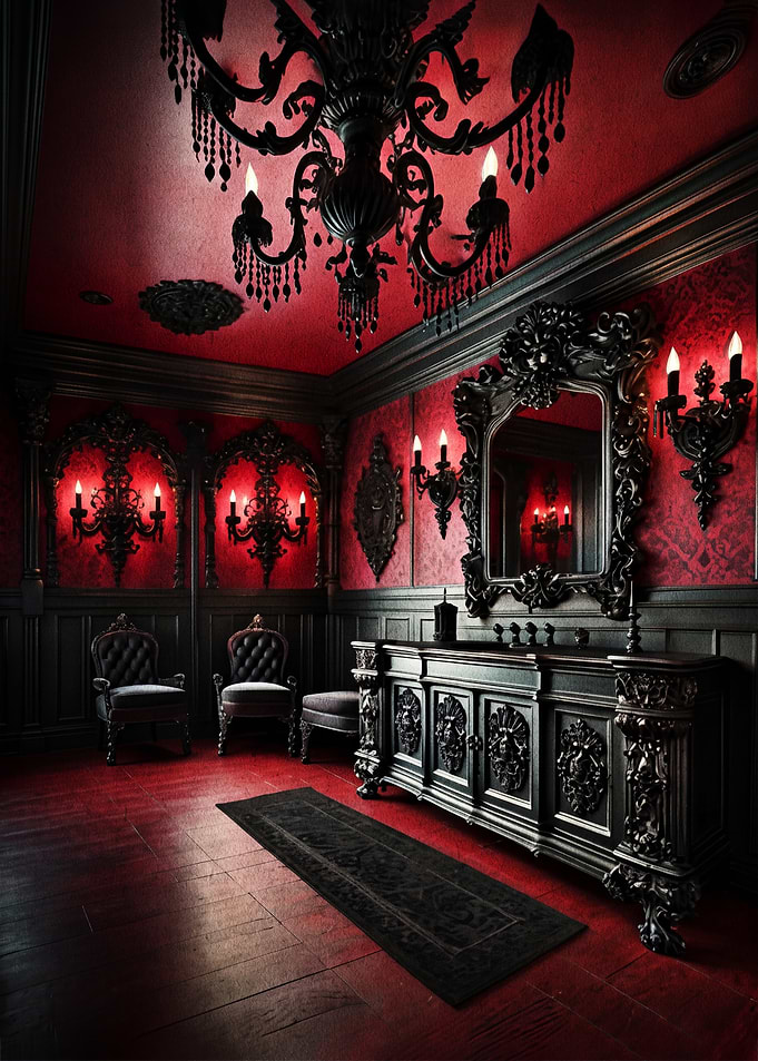 Gothic Victorian Red and Black Room
