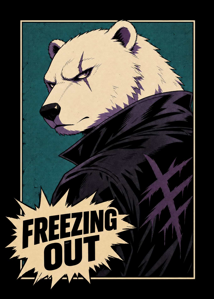 Freezing Out Polar Bear Illustration