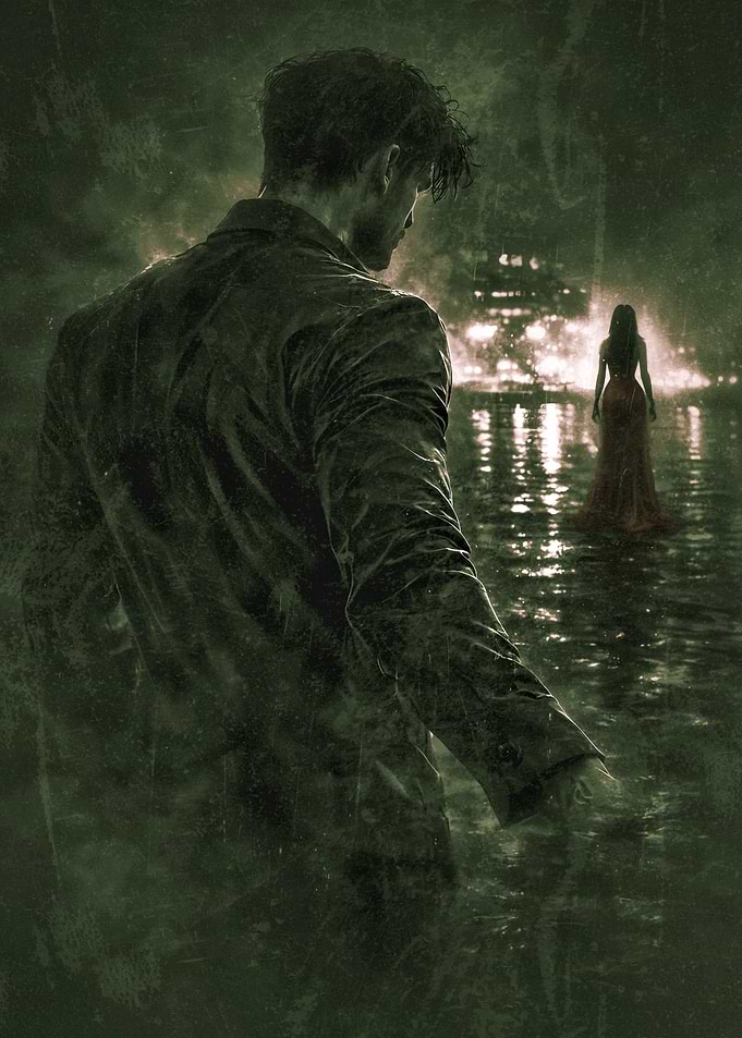Man and Woman in Dark Water