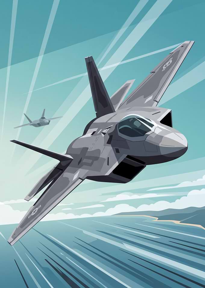 F22 Raptor Jet Pixel