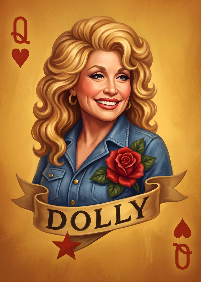 Dolly Parton Queen of Hearts Card