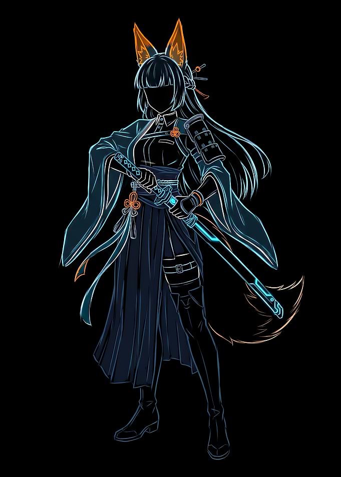 Neon Miyabi Samurai Warrior ZZZ