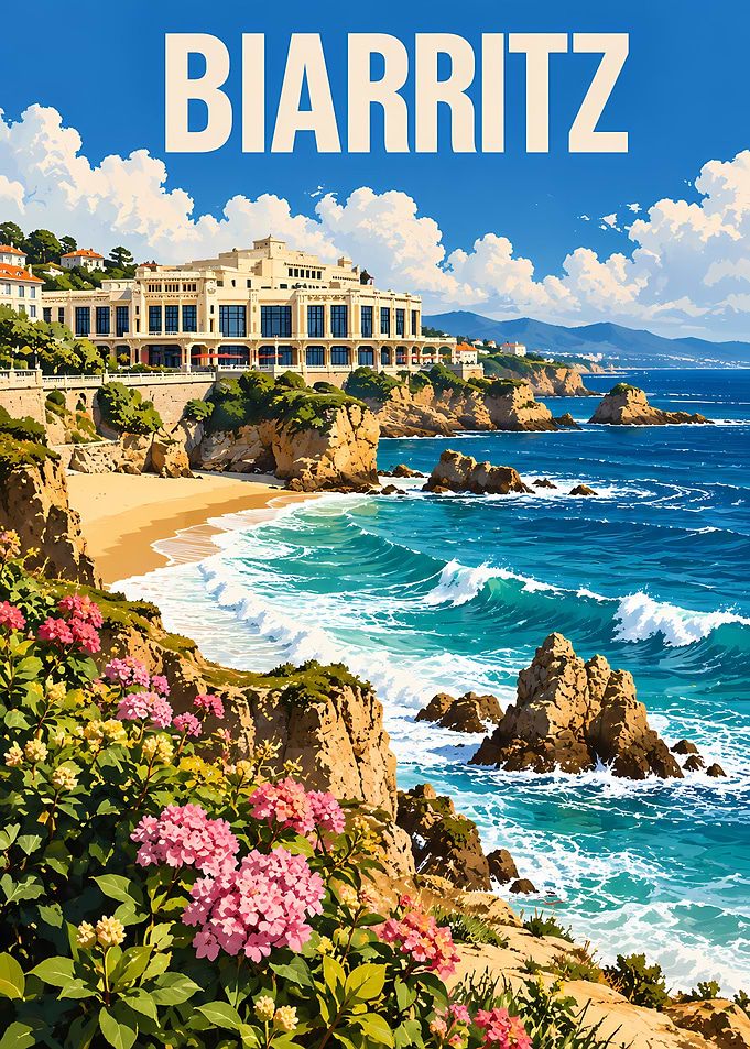 Vintage Travel Poster of Biarritz